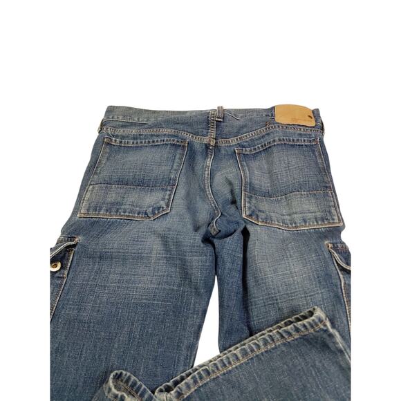 Vintage Guess Button Fly Cargo Jeans Mens ~ 34 /32 Y2K Wide Leg Baggy - Picture 7 of 14